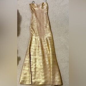 Herve Leger Metallic Sara Gown